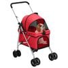 vidaXL Folding Dog Stroller Red 76x50x100 cm Oxford Fabric