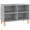 vidaXL TV Cabinet with Solid Wood Legs Concrete Grey 69,5x30x50 cm