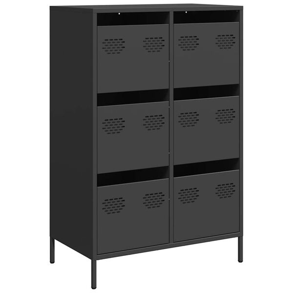vidaXL Highboard Black 68x39x101.5 cm Steel