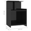 vidaXL Bed Cabinet High Gloss Black 40x35x60 cm Engineered Wood