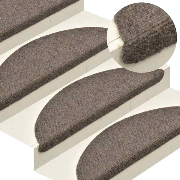 vidaXL Stair Mats Self-adhesive 5 pcs 65x21x4 cm Beige Half Round Large