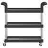 vidaXL 3-Tier Trolley Black 77x34x72 cm Aluminium