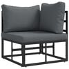 vidaXL Garden Sofa Set 4 pcs Black Metal