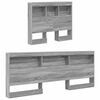 vidaXL Storage Headboard with Shelf Grey Sonoma 90 cm Engineered Wood