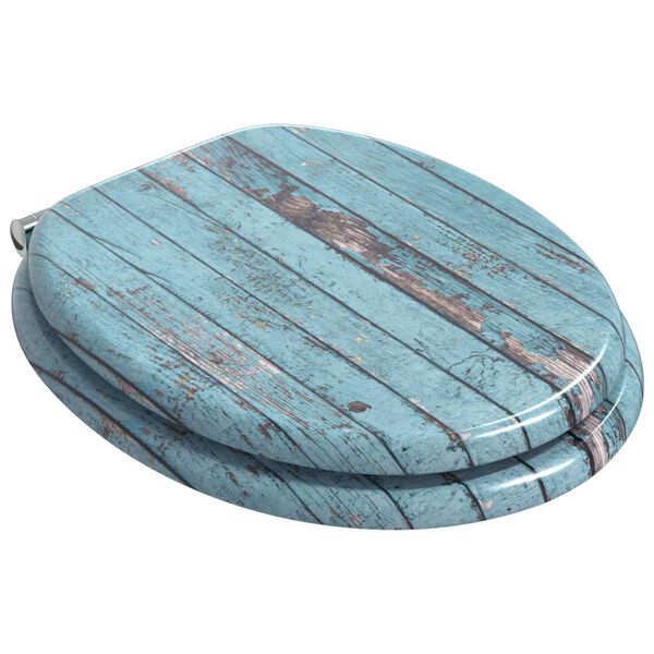 vidaXL Soft-Close Toilet Seat Blue 44 x 38 cm MDF board