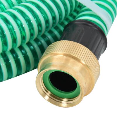 vidaXL Suction Hose with Brass Connectors Green 1.1" 10 m PVC