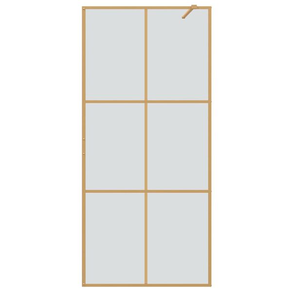 vidaXL Walk-in Shower Wall Gold 90 x 195 cm Tempered Glass