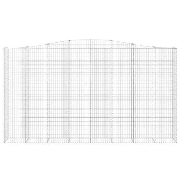 vidaXL Arched Gabion Baskets 6 pcs 400x50x220/240 cm Galvanised Iron