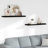 vidaXL Floating Wall Shelves 2 pcs High Gloss Black 90x23.5x3.8 cm MDF