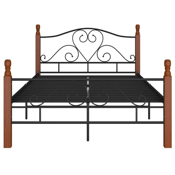 vidaXL Bed Frame without Mattress Black Metal 120x200 cm