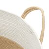 vidaXL Storage Basket Beige and White Ø38x46 cm Cotton