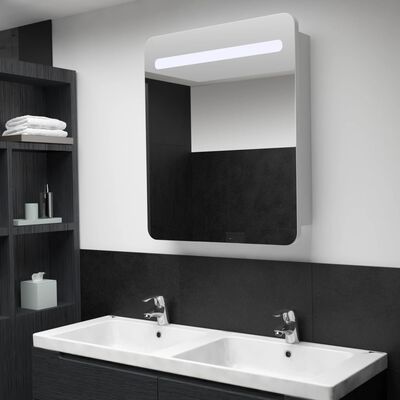 vidaXL LED Bathroom Mirror Cabinet 68x9x80 cm