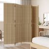 vidaXL Room Divider 5 Panels Beige Poly Rattan
