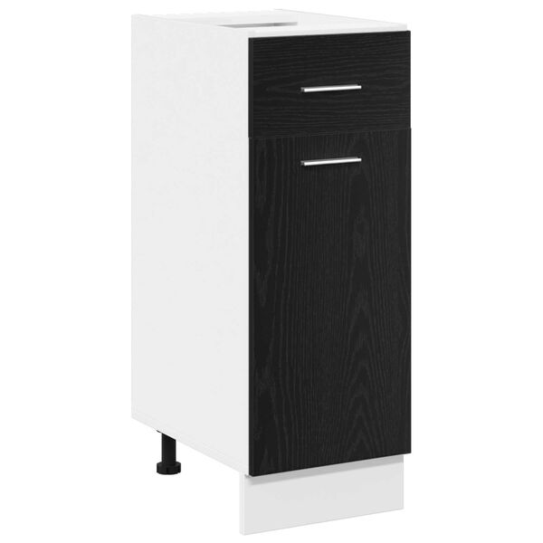 vidaXL Drawer Bottom Cabinet Riga Black oak 30 x 46 x 81.5 cm