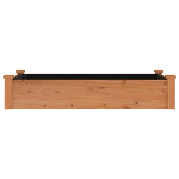 vidaXL Garden Raised Bed with Liner Brown 120x60x25 cm Solid Wood Fir