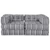 vidaXL Modular Sofa 2 pcs Grey 140 x 70 x 56 cm Fabric