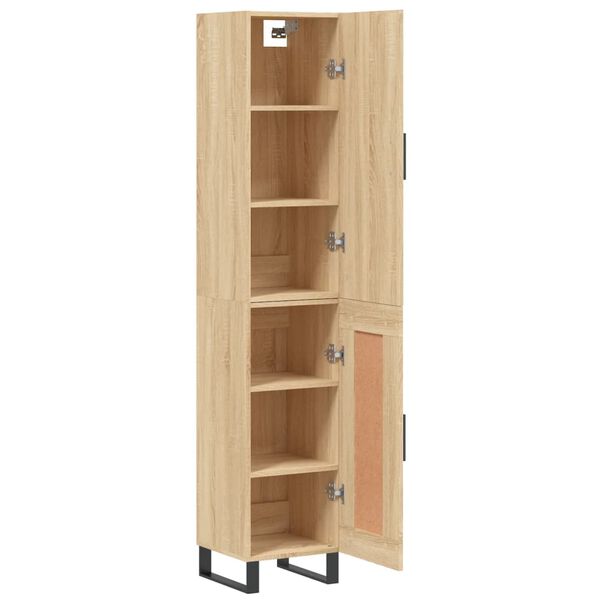 vidaXL Highboard Sonoma Oak 34.5x34x180 cm Engineered Wood