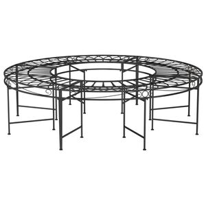 vidaXL Round Tree Bench &Oslash;160 cm Black Steel