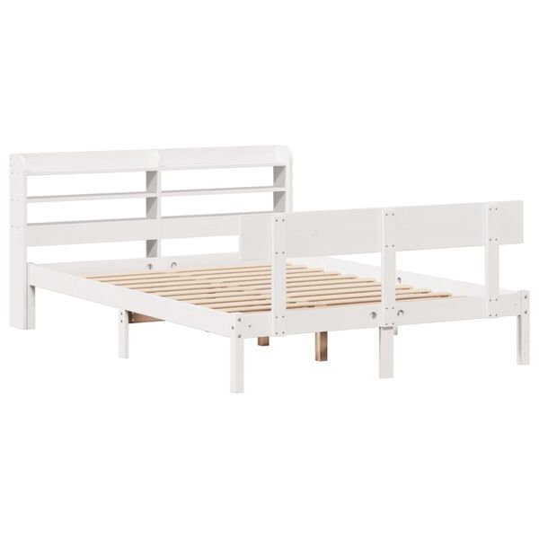vidaXL Bed Frame without Mattress White 140x200 cm Solid Wood Pine