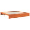 vidaXL Bed Frame Wax Brown 200 x 200 cm Solid Pine Wood