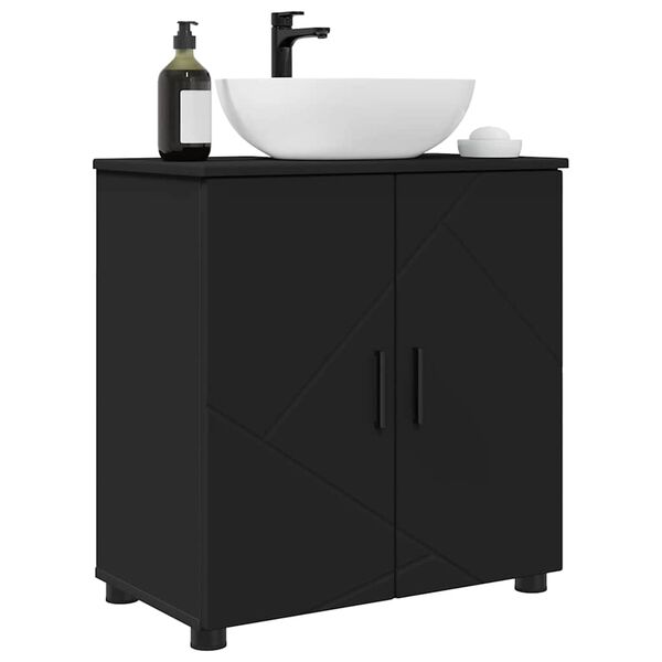 vidaXL Bathroom Cabinet Black 61 x 35 x 64 cm Engineered wood & Metal