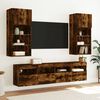 vidaXL TV Wall Cabinet with LED Lights Smoked Oak 40x30x40 cm