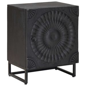vidaXL Handmade Bedside Cabinet Black 40 x 30 x 50 cm Solid Mango Wood