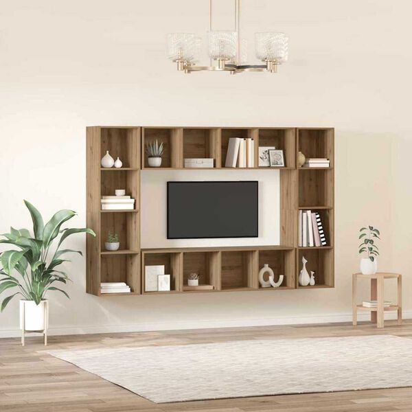 vidaXL TV Cabinet Set 4 pcs Brown 37 x 37 x 142.5 cm Engineered Wood