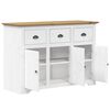 vidaXL Sideboard BODO White and Brown 115x43x79.5 cm Solid Wood Pine