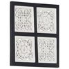 vidaXL Hand-Carved Wall Panel MDF 40x40x1.5 cm Black and White