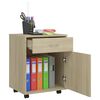vidaXL Rolling Cabinet Sonoma Oak 45x38x54 cm Engineered Wood