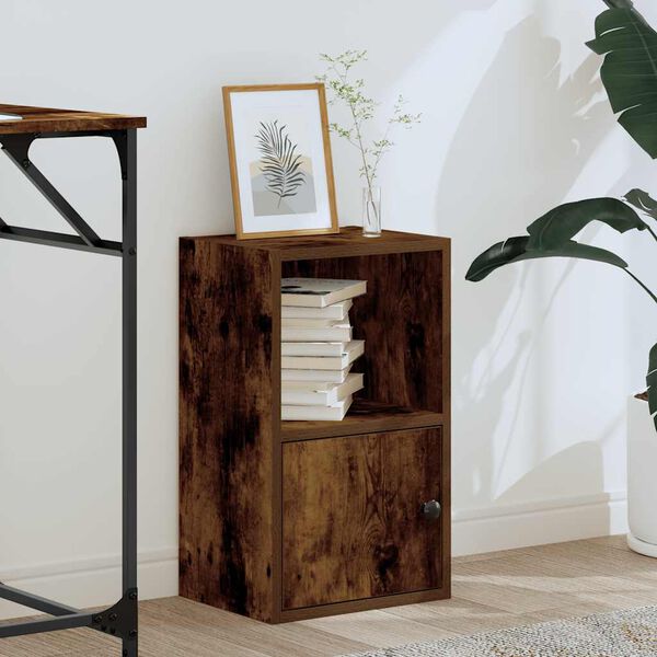 vidaXL Bookcase Smoked Oak 31x24x52 cm Engineered Wood
