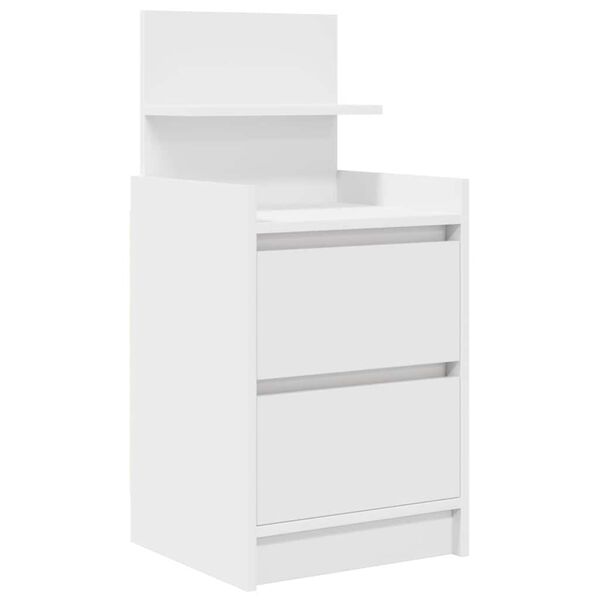 vidaXL Bedside Cabinet with 2 Drawers White 38x34x80 cm