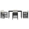 vidaXL Garden Dining Set 5 pcs Black Poly Rattan