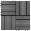 vidaXL Decking Tile 11 pcs Grey 30 x 30 cm WPC
