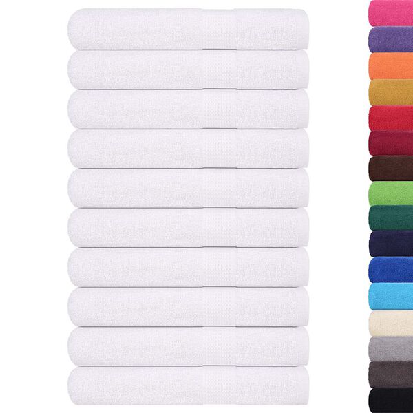 vidaXL Towels "FROGN" 10 pcs White 100x200 cm 360 gsm
