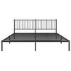 vidaXL Metal Bed Frame without Mattress with Headboard Black 200x200cm