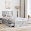 vidaXL Bed Frame Concrete Grey 100 x 200 cm Engineered Wood