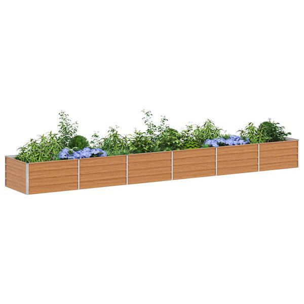 vidaXL Garden Raised Bed 480x80x45 cm Galvanized Steel Silver