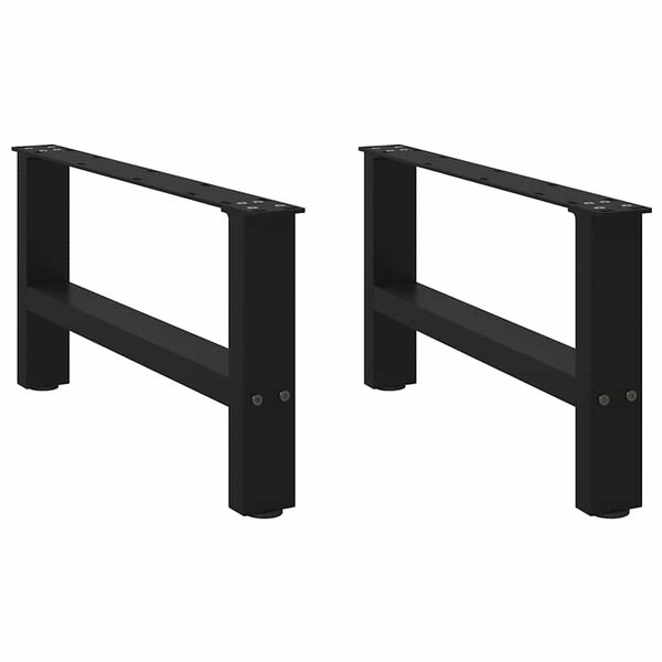 vidaXL Coffee Table Legs Black 2 pcs 70x(30-31) cm Steel