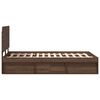 vidaXL Bed Frame with Headboard Brown Oak 120 x 190 cm Solid Pine Wood