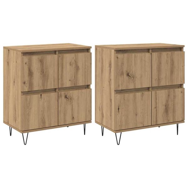 vidaXL Sideboards 2 pcs Artisan oak 120 x 35 x 70 cm Engineered wood