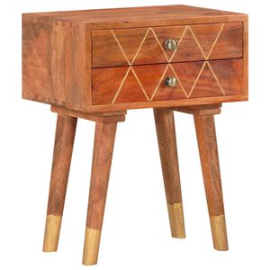 vidaXL Bedside Cabinet | Brown | Solid Mango Wood | 43 cm x 30 cm x 58 cm