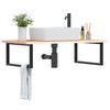 vidaXL Basin Shelf Wall Mounted Steel and Solid Wood Oak