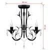 vidaXL Art Nouveau Style Black Chandelier Crystal Beads 3xE14 Bulbs