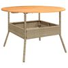 vidaXL Garden Table | Beige | Poly Rattan | &Oslash;110x71 cm | Durable | Garden Table