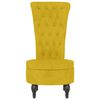 vidaXL High Back Chair Yellow Velvet Button Design