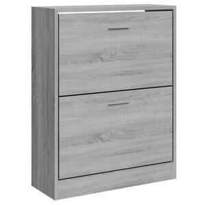 vidaXL Shoe Cabinet Grey Sonoma 63x24x81 cm Engineered Wood