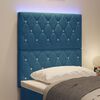 vidaXL LED Headboard with LED Strip Lights Dark Blue 80 cm Polyester