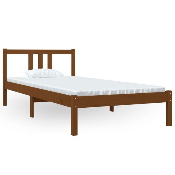 vidaXL Bed Frame without Mattress Honey Brown Solid Wood 90x200 cm